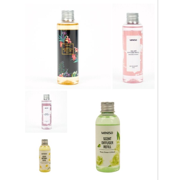 SCENT DIFFUSER REFILL MINISO || ROSE GREEN & MUSK || CHAMOMILE & CEDARWOOD || APPLE & ROSE || VIOLET