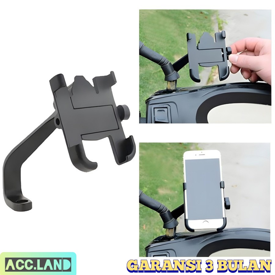 Holder HP Full Besi  Untuk Stang Motor/ Phone Holder Dudukan Tempat Penyangga Stand Handphone Stang di Motor