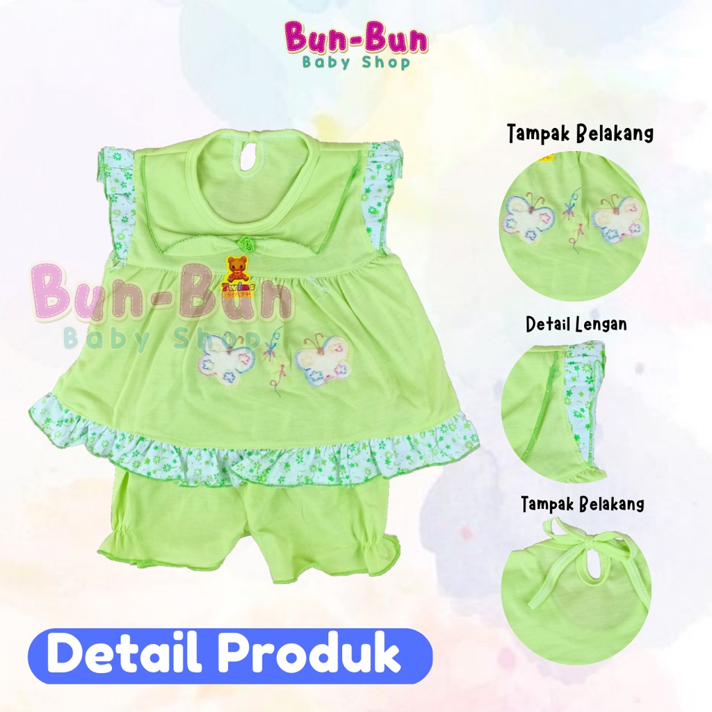 Setelan Cewek Dress Baby Girl Stelan Baju Bayi Lahir Perempuan Newborn Lucu Murah Bunbunbabyshop