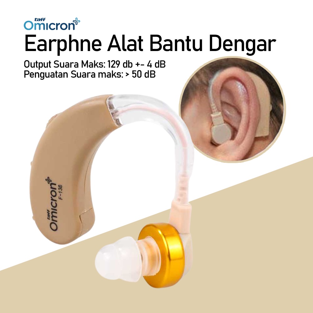 ALAT BANTU DENGAR ORANG TUA HEARING AID AIDS F138 KIT EARPHONE -Taff Omicron