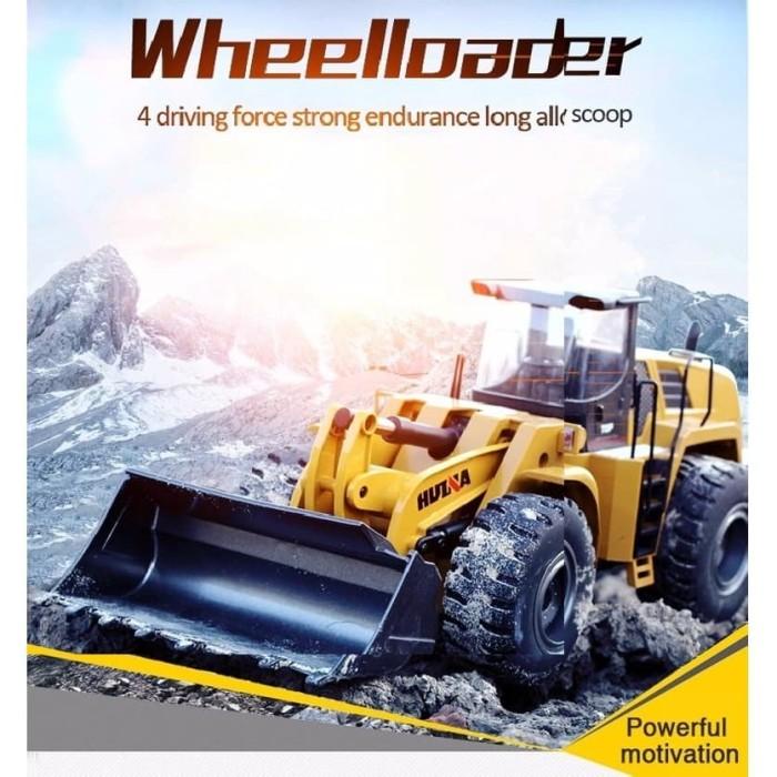 Huina 1583 Loader Big Bulldozer Alloy 1/14 22Ch Rc Metal Alat Berat Best Seller