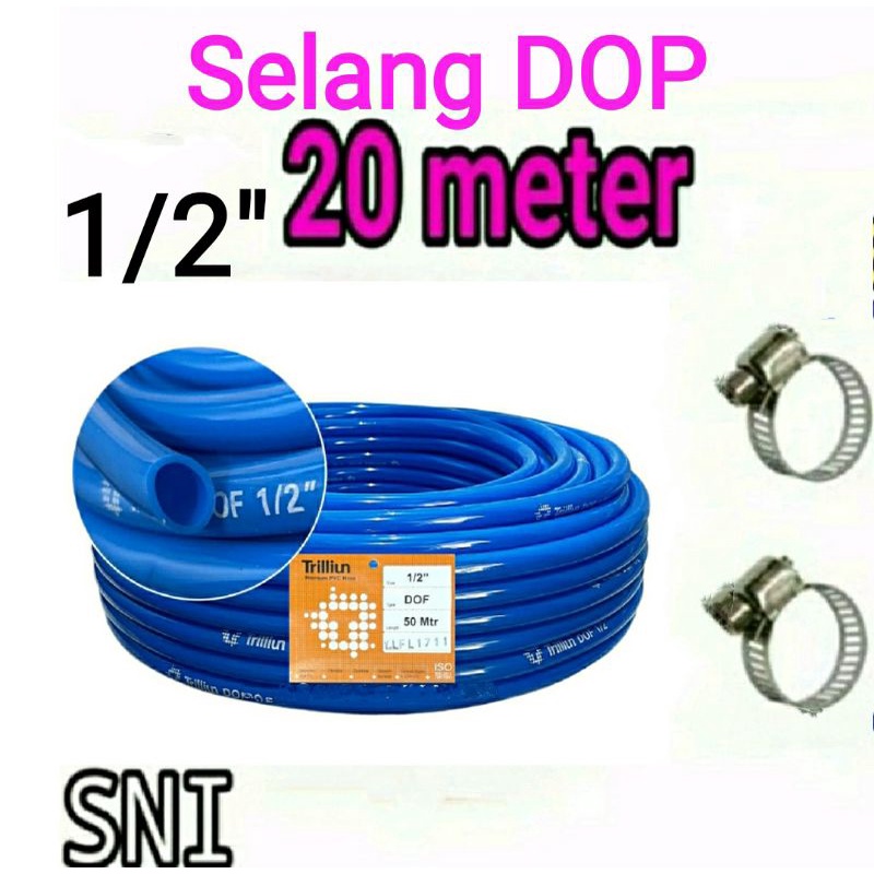 Selang Elastis 1/2" Inch Trilliun DOP Selang Air 20 Meter
