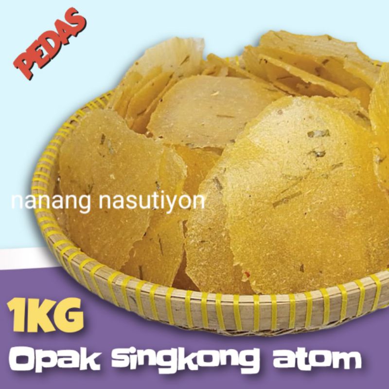 Kerupuk krupuk opak singkong atom pedas mentah 1kg