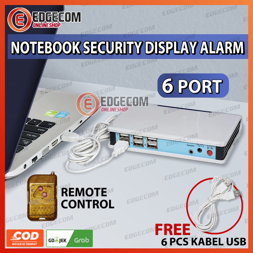 Notebook Display Security Alarm system 6 port USB + Free Kabel USB 6 Pcs