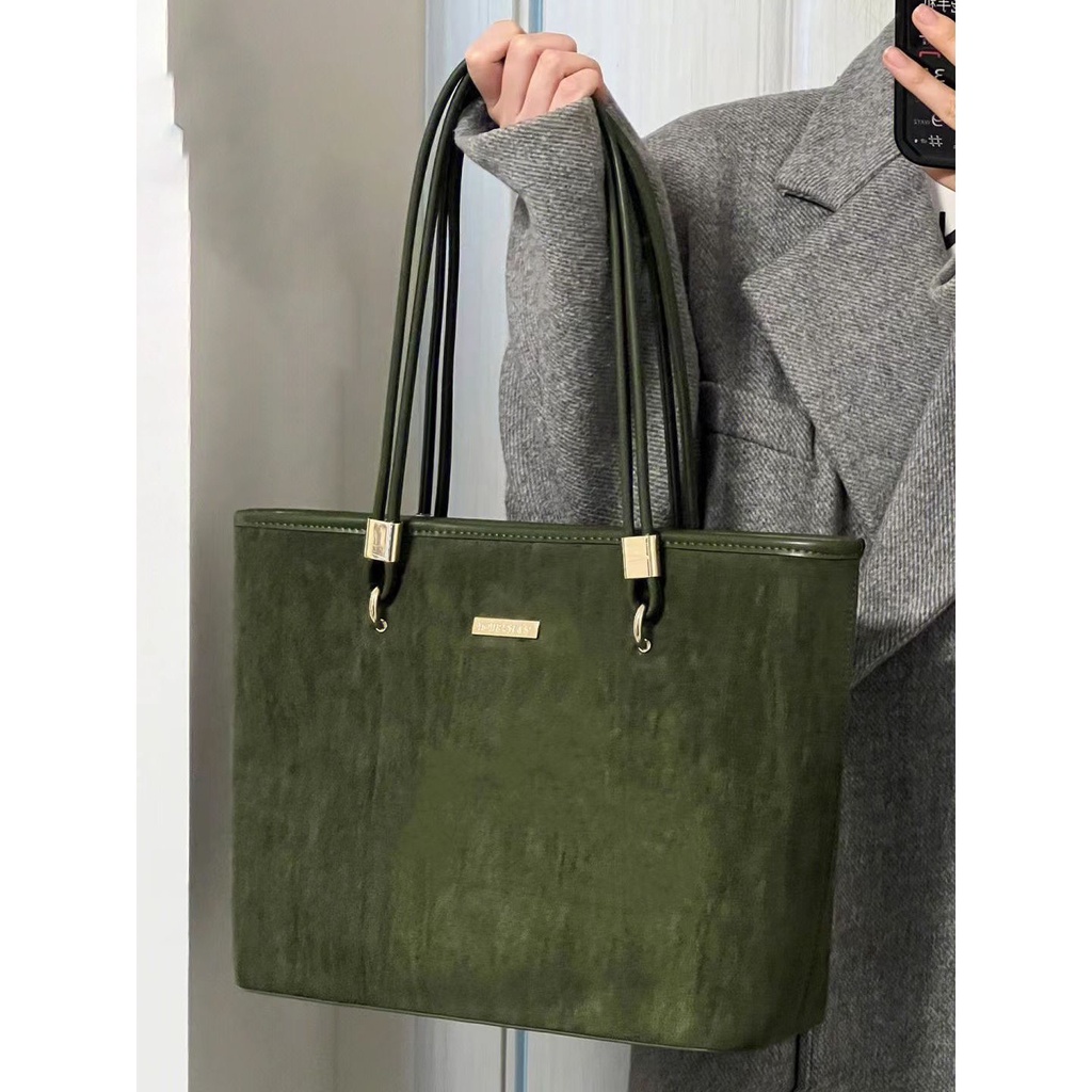 ■❀Niche tas jinjing berkapasitas besar berkualitas tinggi wanita 2022 baru retro matte tas bahu kelas siswa komuter
