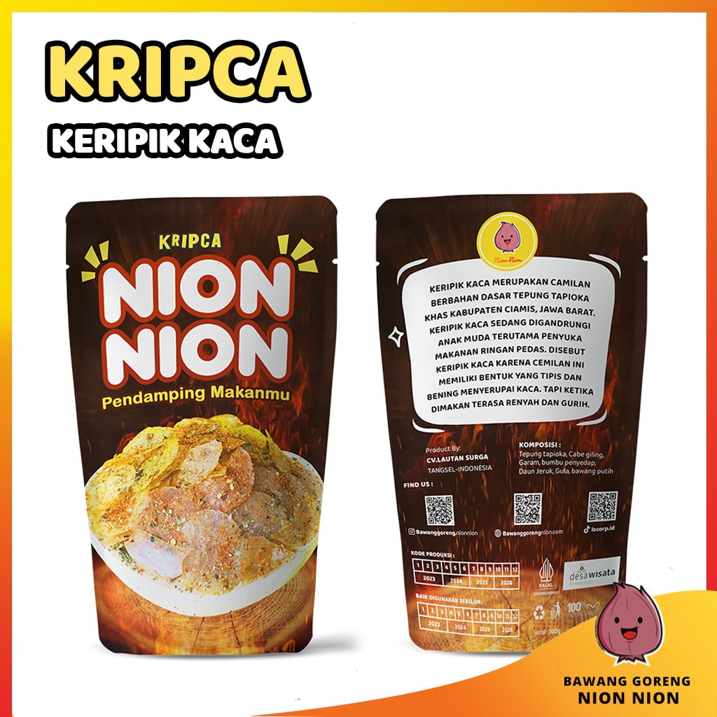 

Kripca, Keripik Kaca, Keripik Kaca Pedas Daun Jeruk. Keripik Kaca Gurih, Keripik Kaca Eceran, Kripik Kaca Pedes, Keripik Kaca Gurih, Renyah dan Pedas 50 Gram