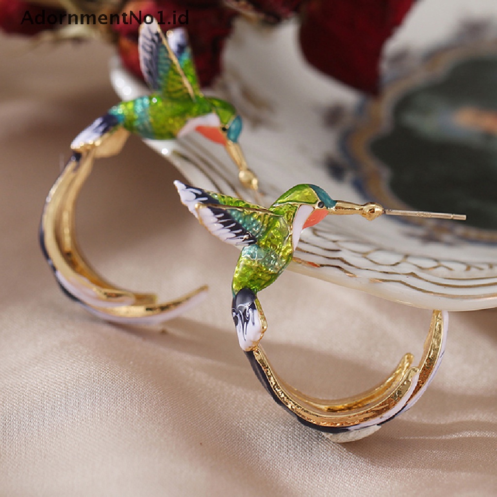 [AdornmentNo1] Fashion Gadis Anting Terbang Hummingbird Burung Anting Wanita Perhiasan Aksesoris [ID]