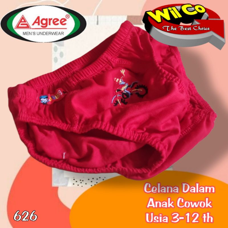 K626T - (Harga Per Box Isi 3Pcs) CELANA DALAM ANAK PAKAIAN DALAM ANAK COWOK AGREE KIDS SIZE S - XL