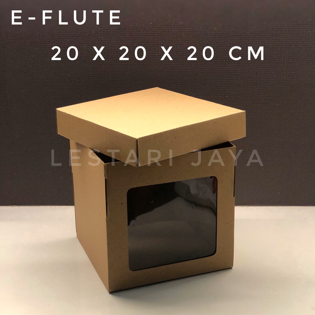 

Box Kardus E-Flute Dus Kotak Box Tart Cake Tinggi 20x20x20 cm Dus Kue Tart Ulang Tahun Box Hampers dll