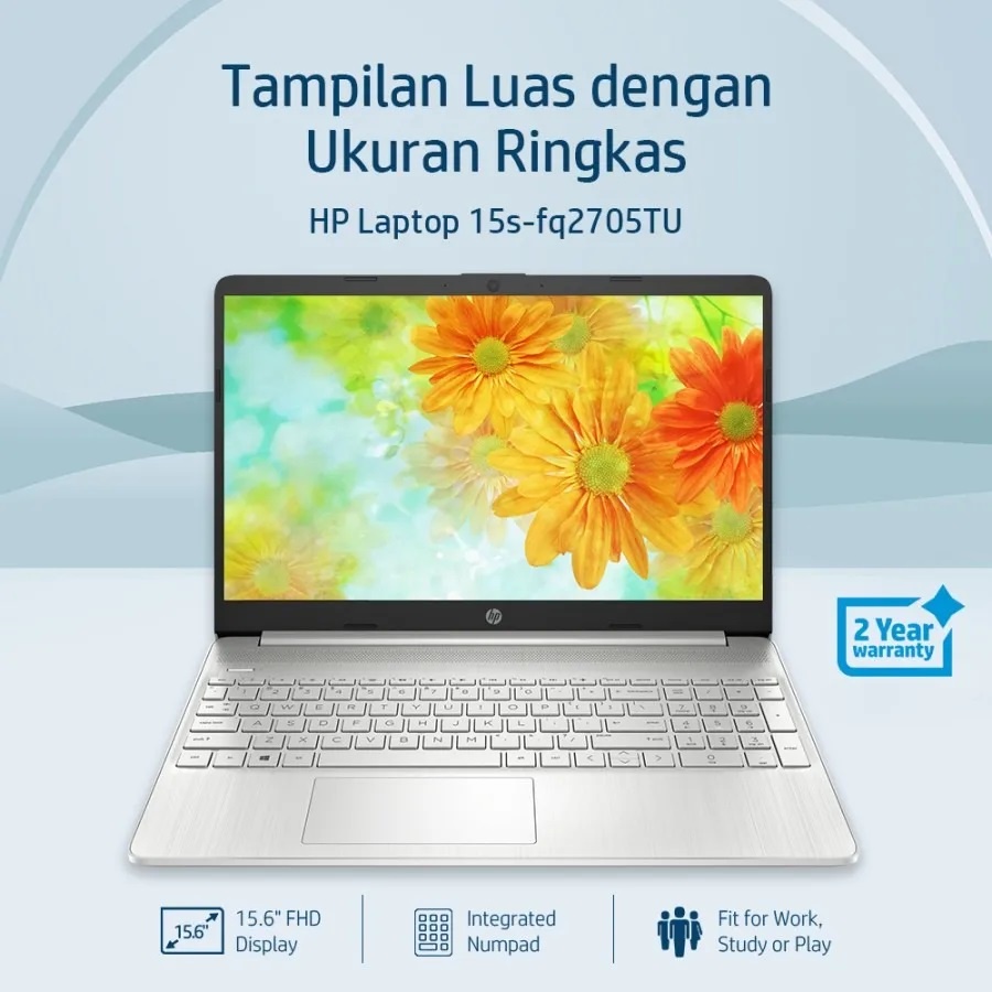 LAPTOP HP 15s FQ2705TU- i3-1115G4 - 4GB - 512GB SSD - BACKLIT KB - 15.6&quot;FHD - WIN11 - OHS