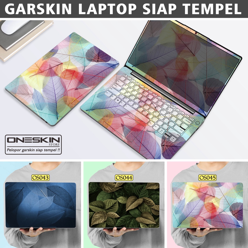 Garskin Sticker Laptop Protector Macbook Full Body Bottom Bezel Palmrest Skin Leaf Pattern