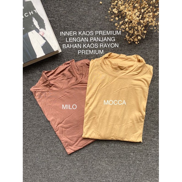 Rayon Manset Premium Jumbo inner manset baju kaos full rayon tebal turtle neck L XL XXL