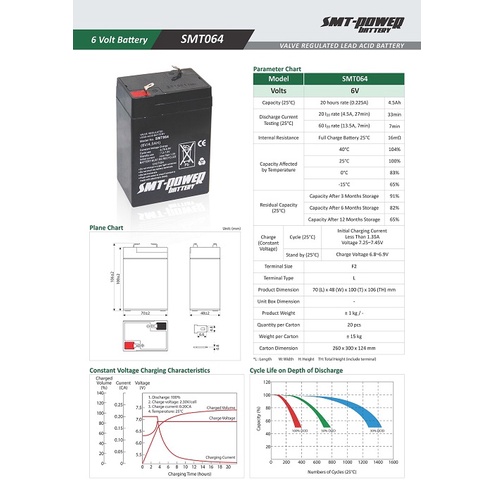 Aki UPS Samoto SMT 6v 4.5ah 4ah 4 5ah - Baterai UPS Batere UPS Aki Kering Baterai Emergency VRLA