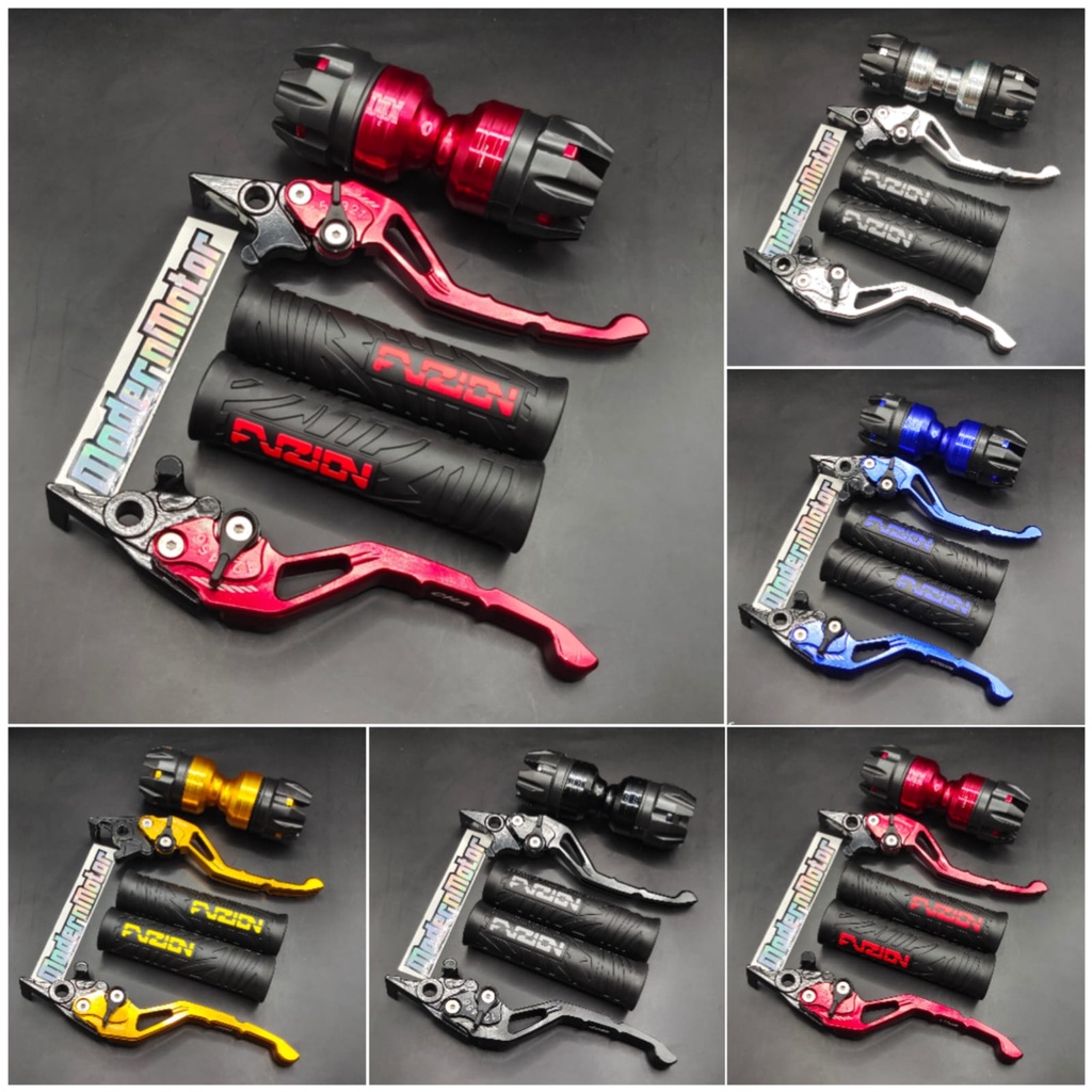 [HEMAT 3in1] Proguard Robot+Handgrip Fuzion+Handle Variasi CNC Nmax PCX Aerox Vixion Beat Mio Vario Tiger Mx Lexi Vario150 CBR R15 v3 Fu Mio j Rx king ADV Freego Supra scoopy