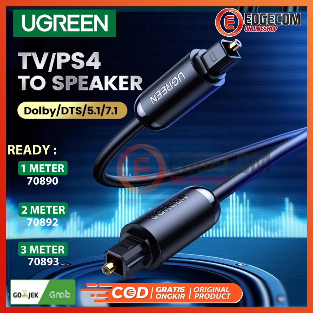 UGREEN Kabel Audio Digital Optical Toslink For TV / PS4 to SPEAKER