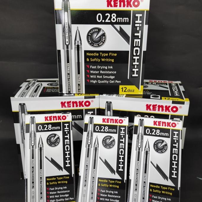 

JUAL Pen Kenko Hitech Hi Tech 0.28 Pulpen Pen Gel - Hitam - 12 PC