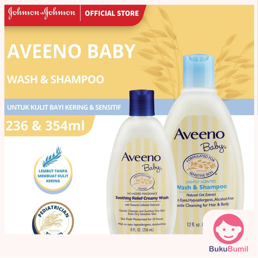 Aveeno Perlengkapan Bayi Baby Soothing Relief Creamy Wash + Aveeno Perlengkapan Bayi Baby Daily Mois
