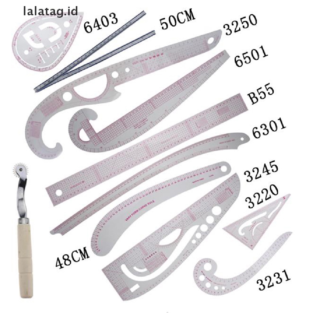 [lalatag] Curve Sewing Set Penggaris Jahit Cutg Ruler Sample Baju Metric Yard [ID]