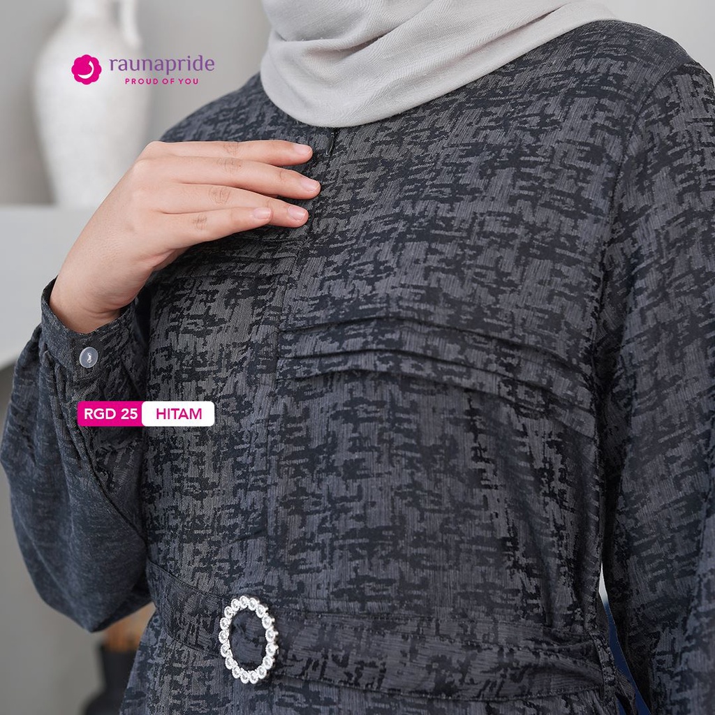 Rauna - Baju Muslim - Gamis Dewasa 25 Hitam-1