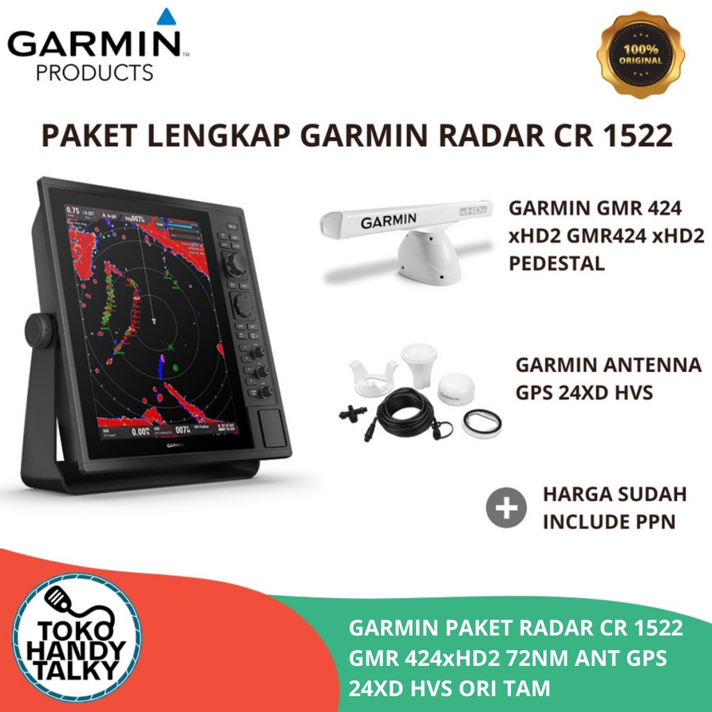 GARMIN PAKET RADAR CR 1522 GMR 424xHD2 72NM ANT GPS 24XD HVS ORI TAM