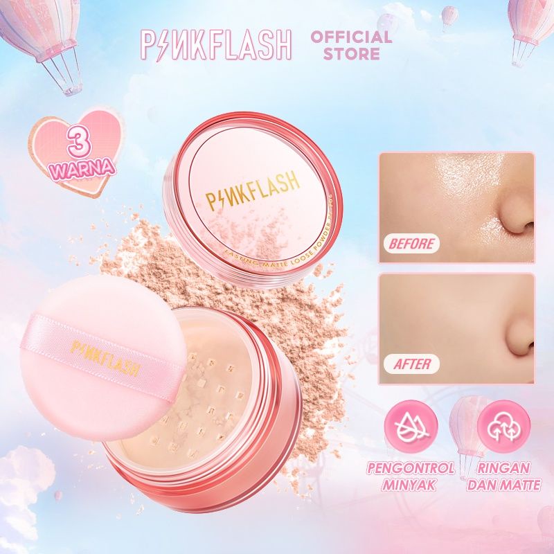 Pinkflash Lasting Matte Loose Powder 6GR kode F06 - Bedak Tabur