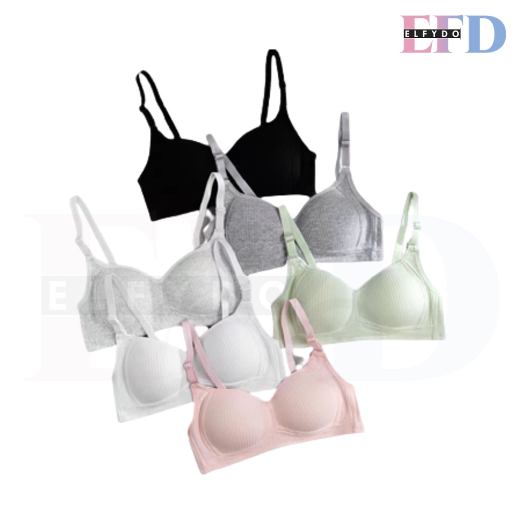 ELFYDO BRA556 Bra motif garis lurus Push Up Style Senam Zumba Yoga Pakaian Dalam Wanita