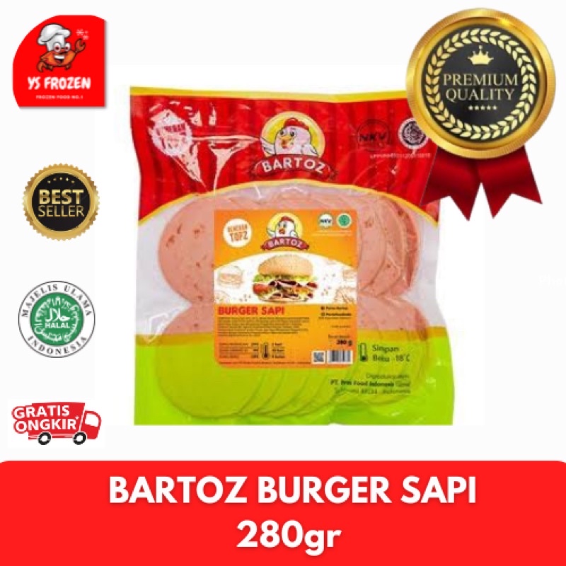 

BARTOZ Burger sapi / HAM SAPI BARTOZ / Frozen Food / YS Frozen Food / Frozen Food Palembang