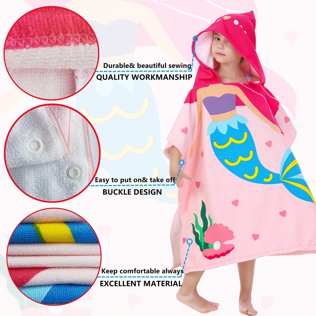 PUSAT17 BAJU HANDUK MANDI ANAK KARAKTER / HANDUK PONCO TOPI KARAKTER / HANDUK KIMONO HOODIE ANAK IMPORT / HANDUK RENANG / HOODIE TOWEL KIDS