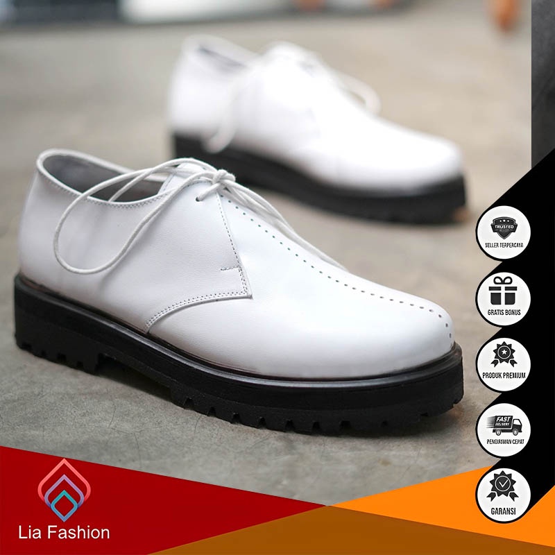 Sepatu Kulit Pria Casual Low Boots Import Terbaru Classic Dr Martens Pantofel Temali Original Oxford