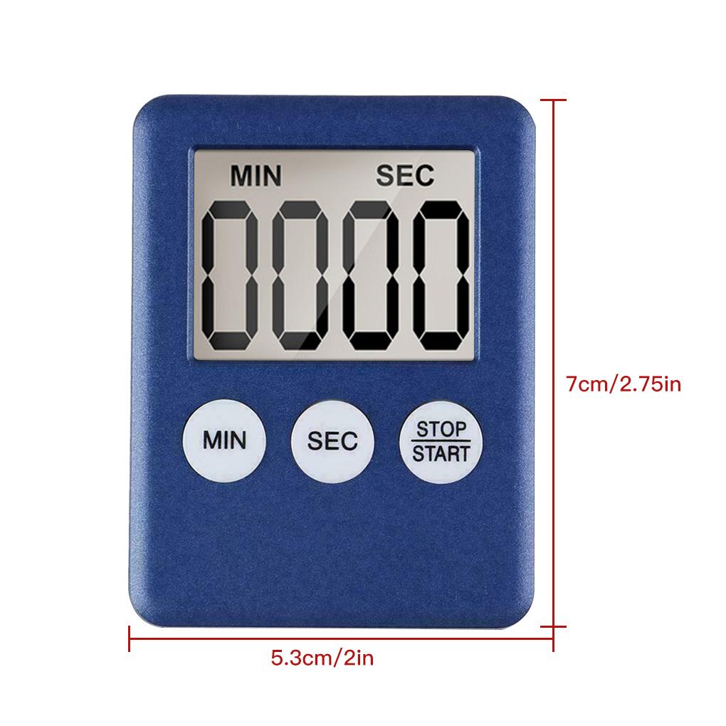 Timer Dapur Layar Digital LCD Super Tipis Persegi Masak Hitung Mundur Alarm Magnet Jam Gadget Dapur 7warna