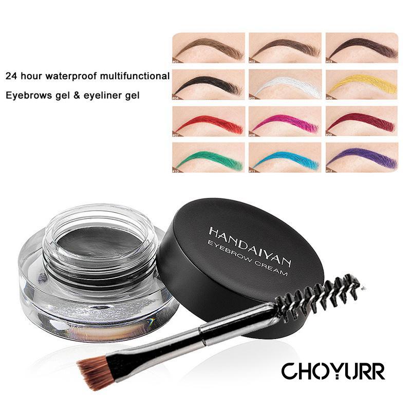 【COD】Eyebrow Cream + Eyebrow Pensil Double Head Brush Eyebrow Gel Alis Warna Waterproof Non-Smudge Alis Kosmetik Mata-CH