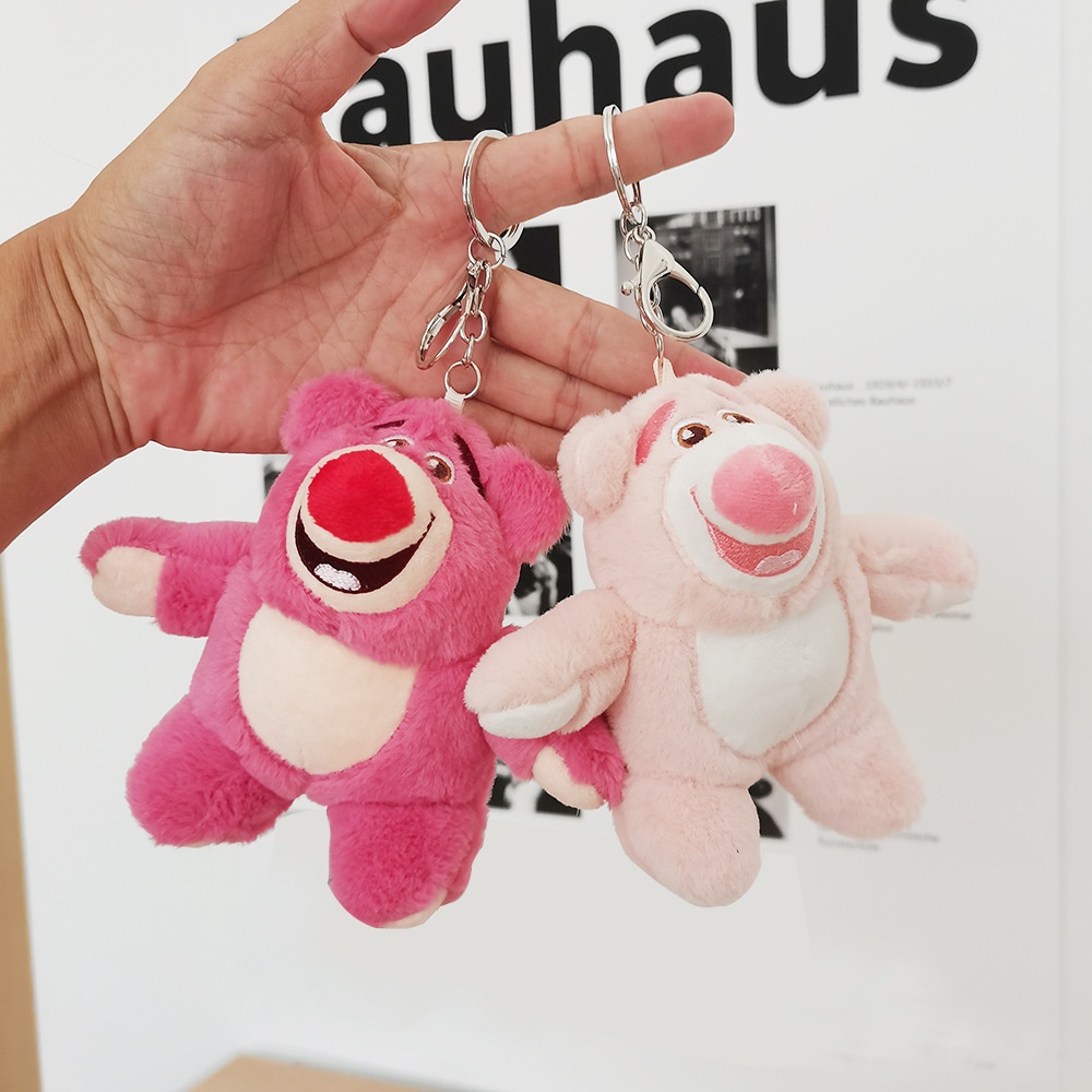 GANTUNGAN KUNCI KEYCHAIN LOTSO TOY STORY BERUANG MERAH STROBERI LUCU