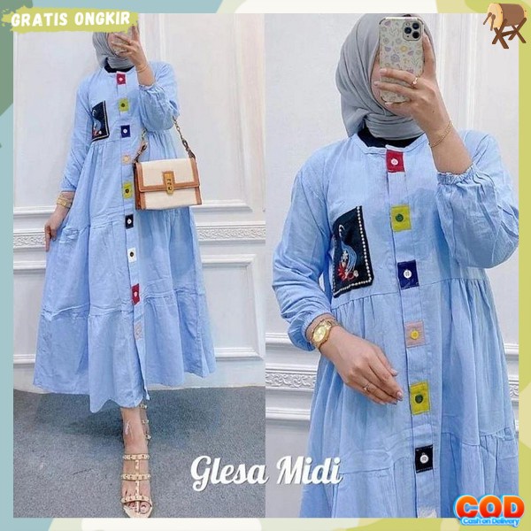 Gamis Terbaru Wanita Muslim Syari Busui Gmis Ibu Hamil Baju Dress Polos Tanggung Gamus Perempuan Leb