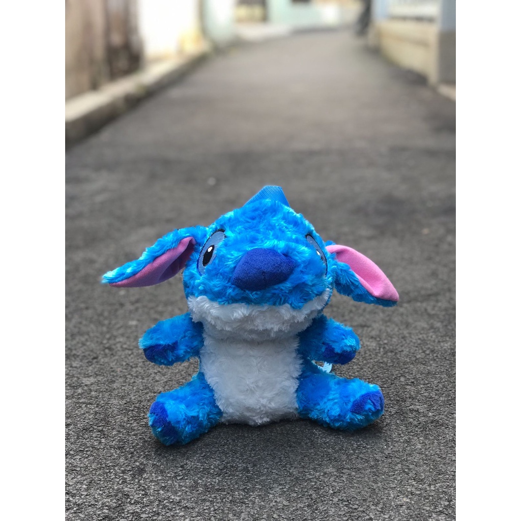 Tas Ransel Anak Karakter Boneka Stitch Bulu Fur Fluffy Lucu Gemoy