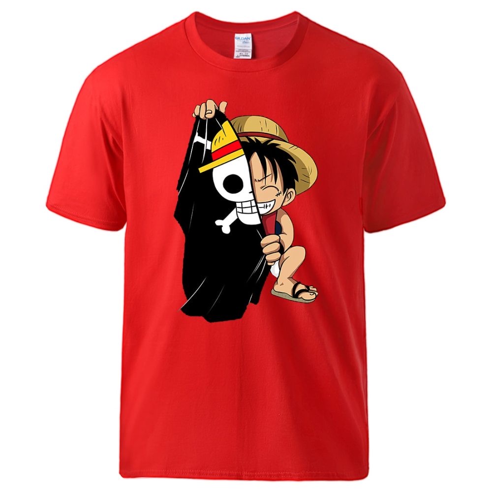 ONE Piece Tengkorak Kaos Lengan Pendek II Kaos Distro II Kaos Katun Combed Size M-XL ( Pria &amp; Wanita )