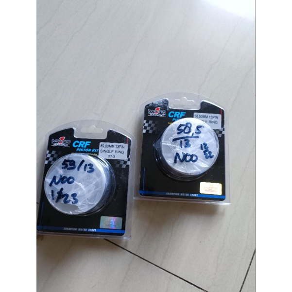 PISTON SEHER KIT SET RING PEN KLIP MOTO1 MOTO 1 RACING DIAMETER 58.5 59 PEN PIN 13 MM SINGLE RING SR