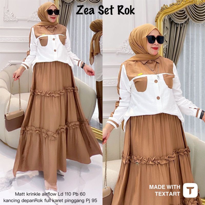 Zea set rok banyak warna bahan kringkel