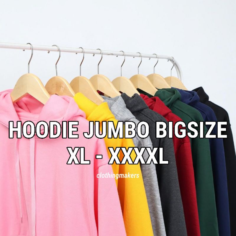 HOODIE Jumbo Pria Wanita Big Size Oversize Murah XL XXL XXXL XXXXL Polos Laki Laki Perempuan Ld 130 Cowok Cewek