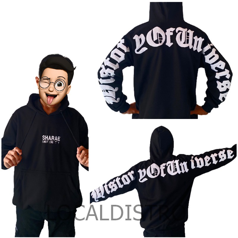 (TERBARU) Hoodie SHARAE BORDIR Branded Full teks Bordir Unisex Pria Wanita