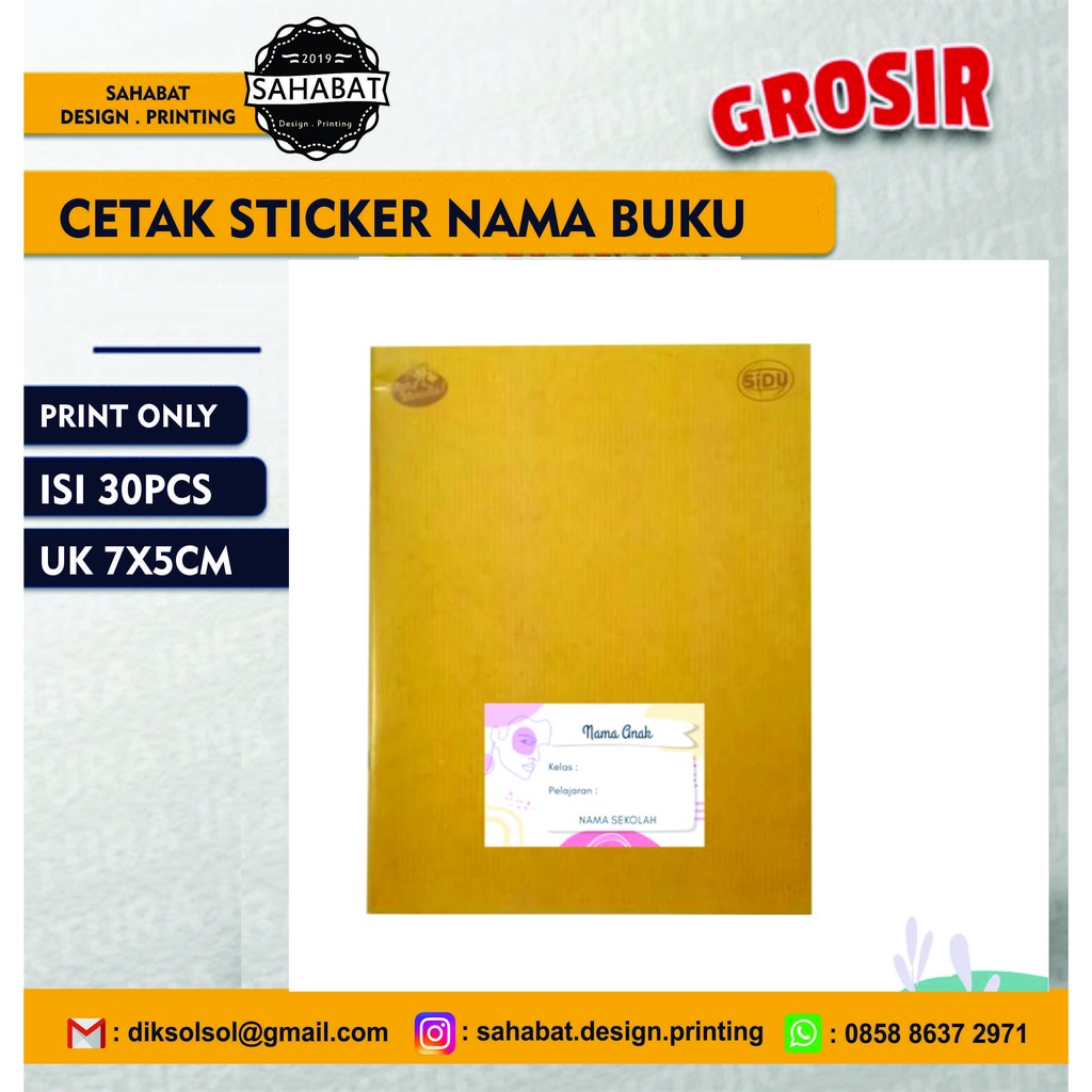 

(isi 30pcs) label nama buku / sticker buku / nama buku / label kotak nama pelajaran / sticker buku tulis