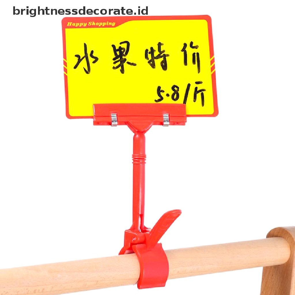 [Birth] Klip Display Iklan Price Card Tag Stand Label Rak Supermarket Sign Holder [ID]