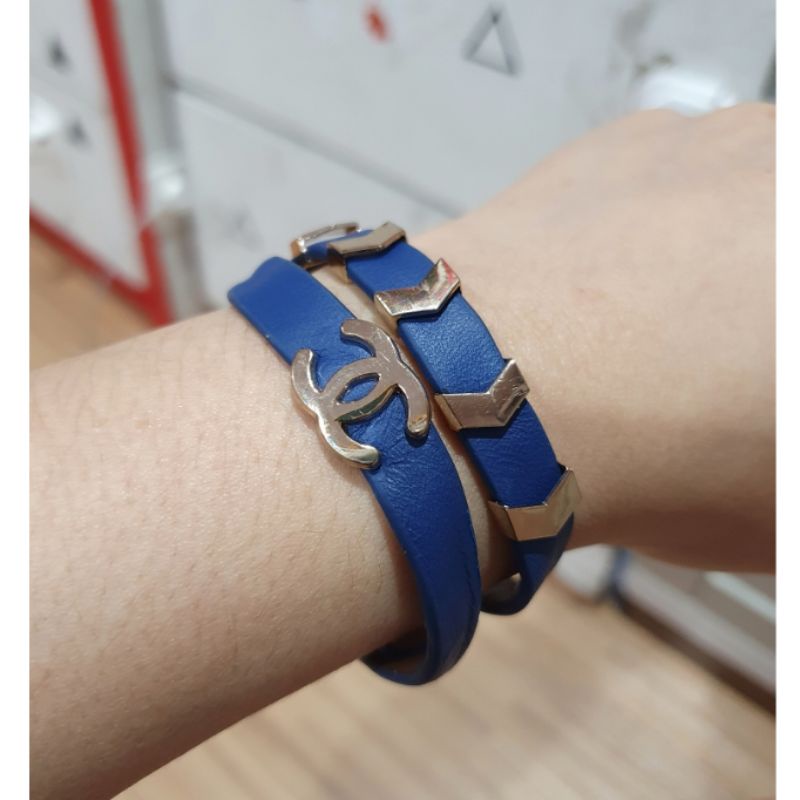 Gelang kulit model lilit /Gelang import accessories wanita bahan kulit 0367