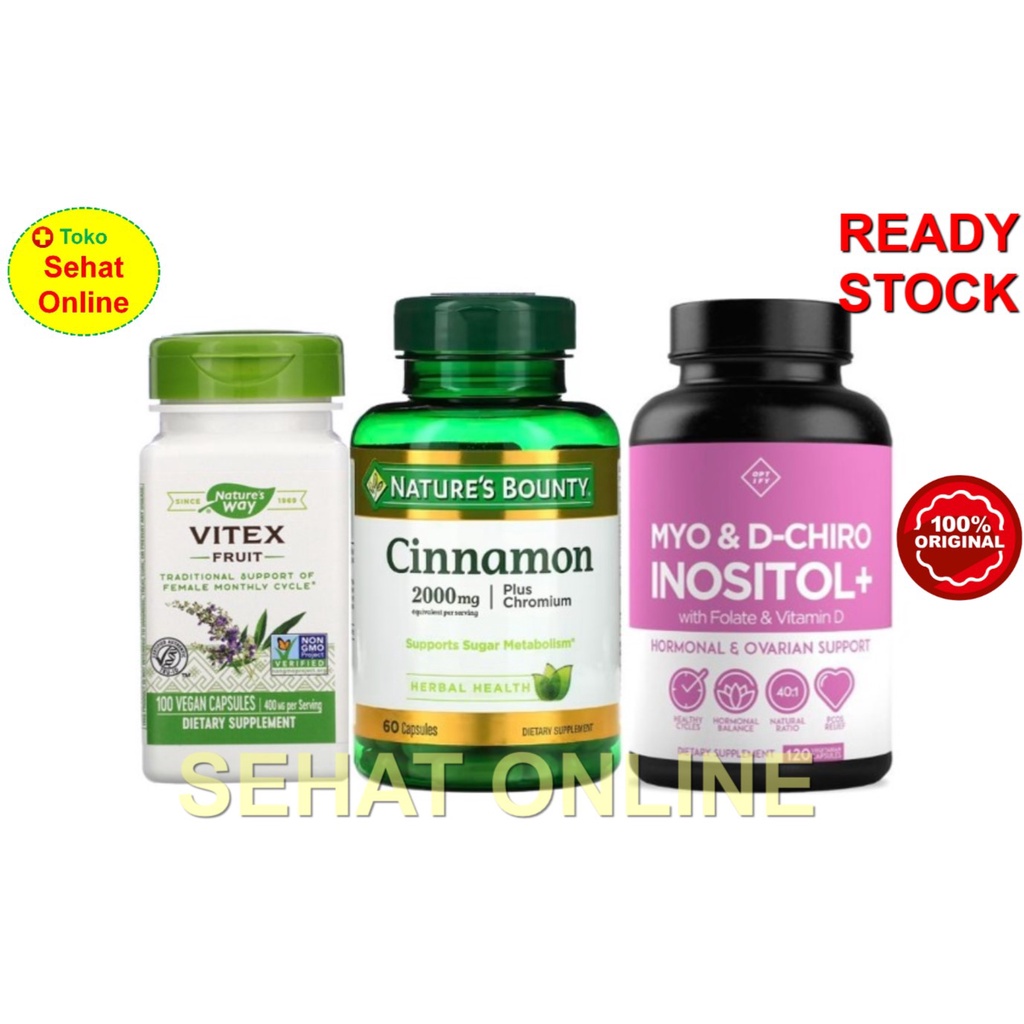 Paket PCOS Vitex + Cinnamon + Premium Myo-Inositol &amp; D-Chiro Inositol