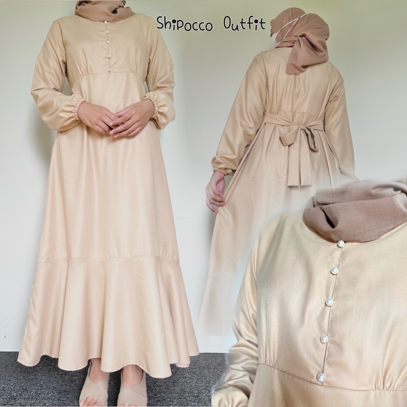 GAMIS LEBARAN DRESS BUSUI DRESS MUSLIM DRESS LEBARAN MAXI DRESS DRESS LEBARAN 2024 DREES KOREAN STYLE by shipocco outfit