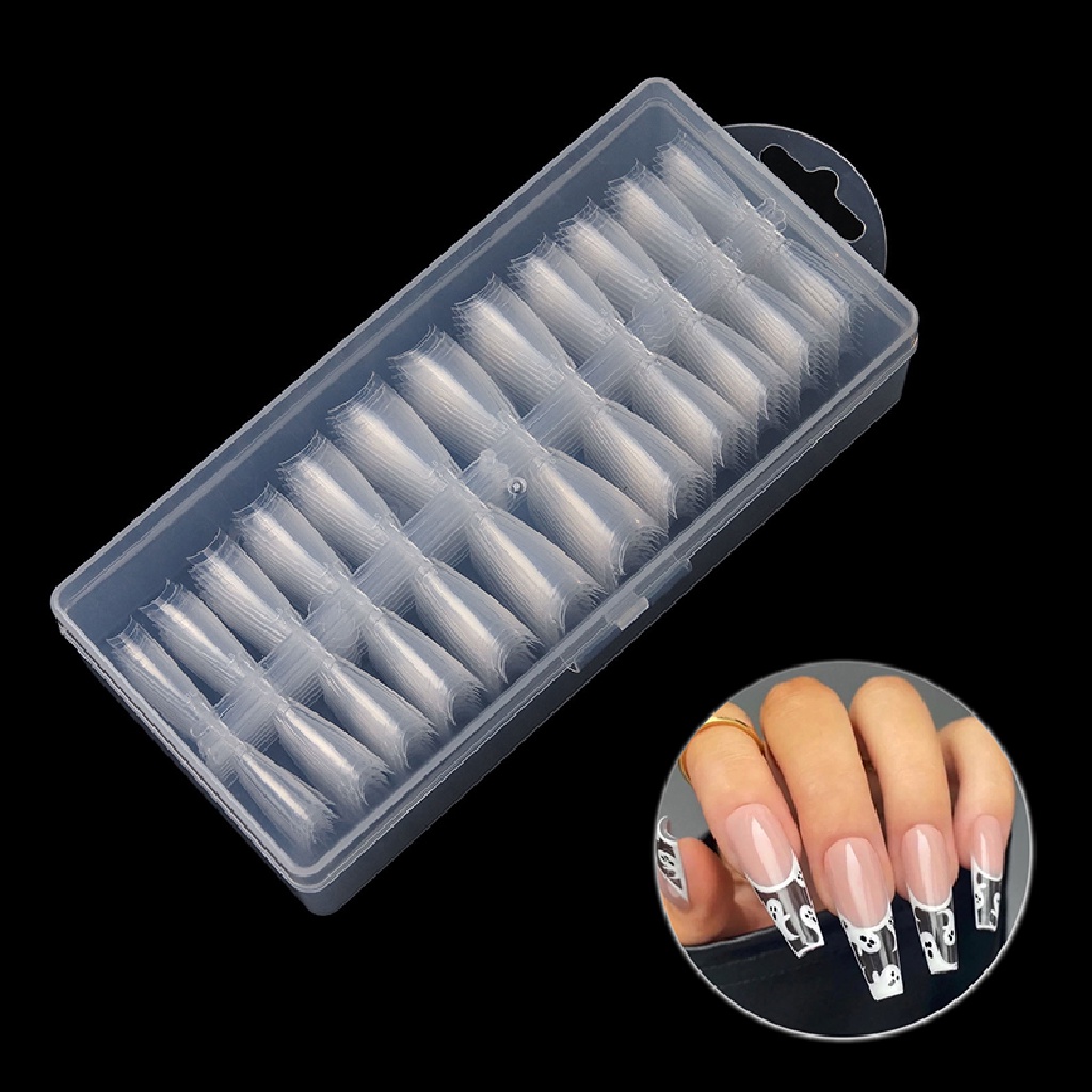 Power 480Pcs Ballerina Tips Kuku Palsu Peti Jenazah Full/Half Cover DIY Manicure Tools ID