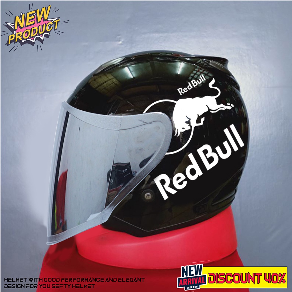 Helm Half Face INK CENTRO Red Bull SNI / Helm Dewasa Untuk Pria Dan Wanita COD