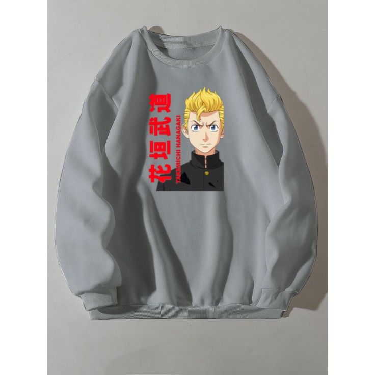 Sweatshirt Crewneck Cowok / Cewek Anime Japan TAKEMICHI  Crewneck Anime Kekinian Terbaru