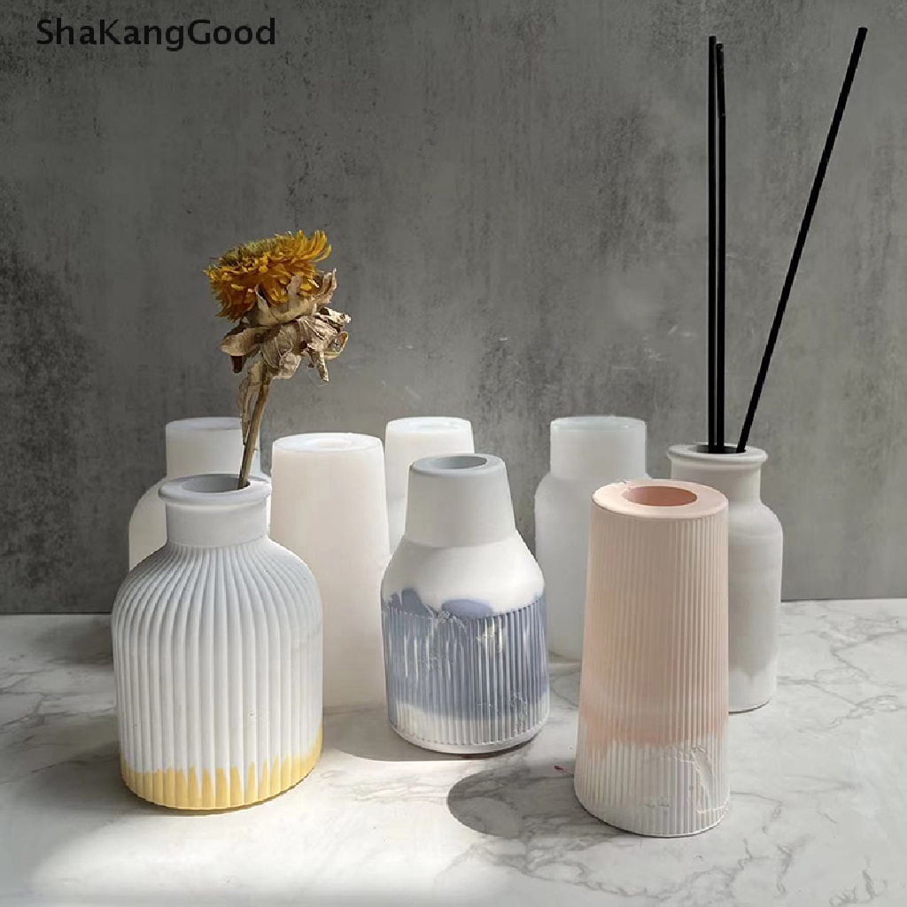 Skid Kerajinan Rumah Planter Vas Cetakan Silikon Untuk DIY Epoxy Plester Beton Pot Bunga Cetakan Injeksi Berkebun Dekorasi Handmade Hadiah SKK