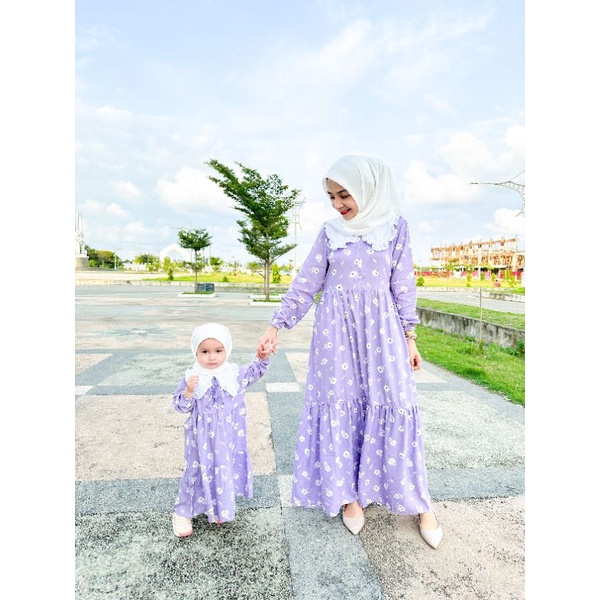 Gamis Couple ibu dan anak, gamis couple aleya by Dhily