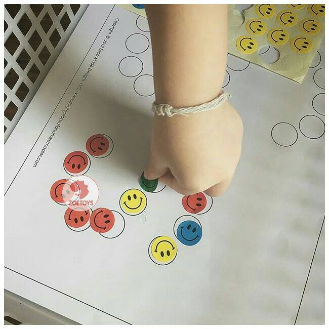 Zoetoys Sticker Dot A Dot - Smile Star Love Colorful | Label Reward Colorful Stickers Hadiah Stiker Tempelan Apresiasi | Mainan Edukasi Motorik Anak